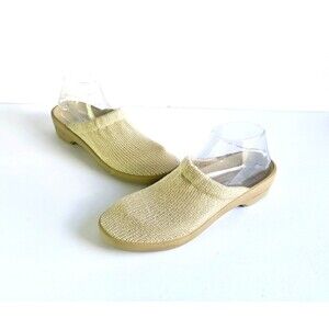 ARCOPEDICO Light Clog Shoes Beige Nylon Knit Sz 39 8 8.5 Comfort Slip On